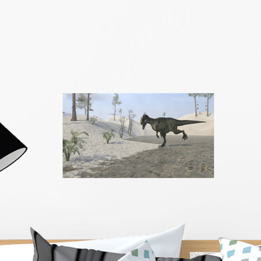 Monolophosaurus Running across Desert Wall Decal
