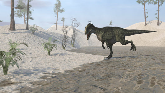 Monolophosaurus Running across Desert Wall Decal