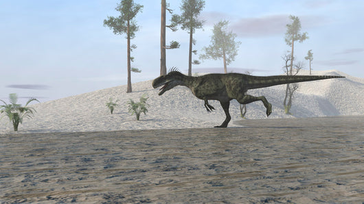 Monolophosaurus Running along Shoreline Wall Decal