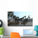 Three Brachiosaurus Dinosaurs Grazing Wall Decal Design 3