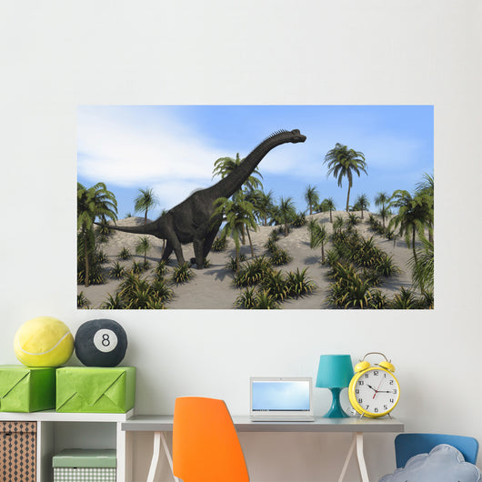 Large Brachiosaurus Tropical Environment Wall Decal Design 4