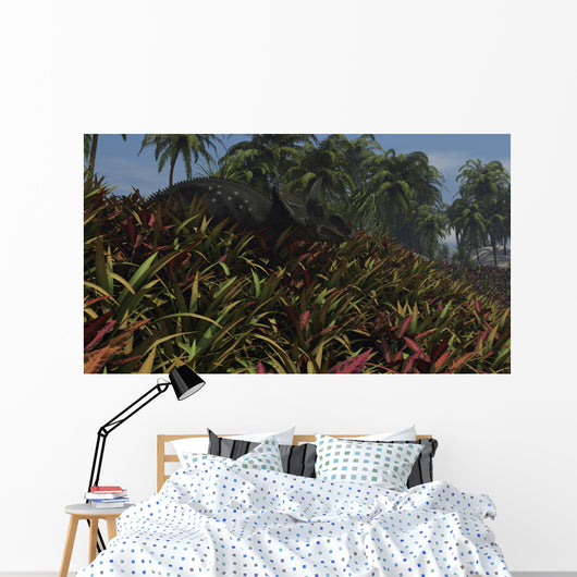 Triceratops Grazing Lush Foliage Wall Decal