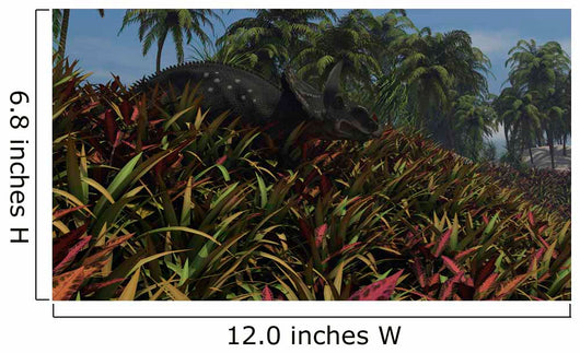 Triceratops Grazing Lush Foliage Wall Decal