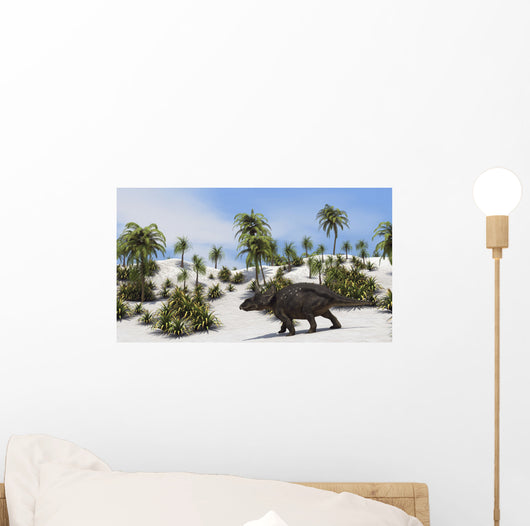 Triceratops Tropical Setting Wall Decal