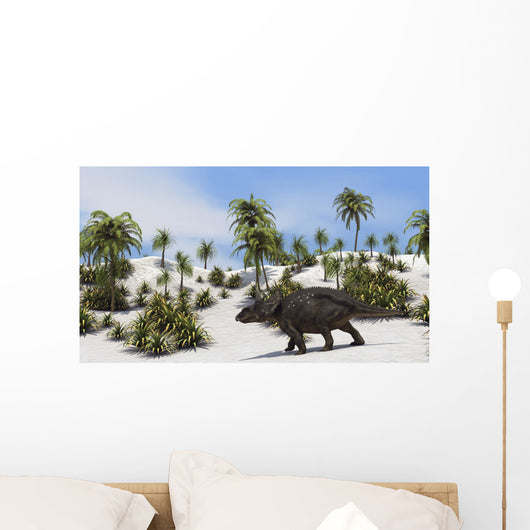 Triceratops Tropical Setting Wall Decal