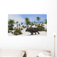 Triceratops Tropical Setting Wall Decal