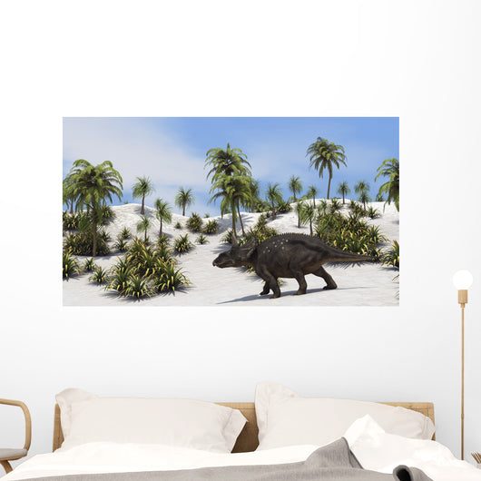 Triceratops Tropical Setting Wall Decal