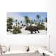 Triceratops Tropical Setting Wall Decal