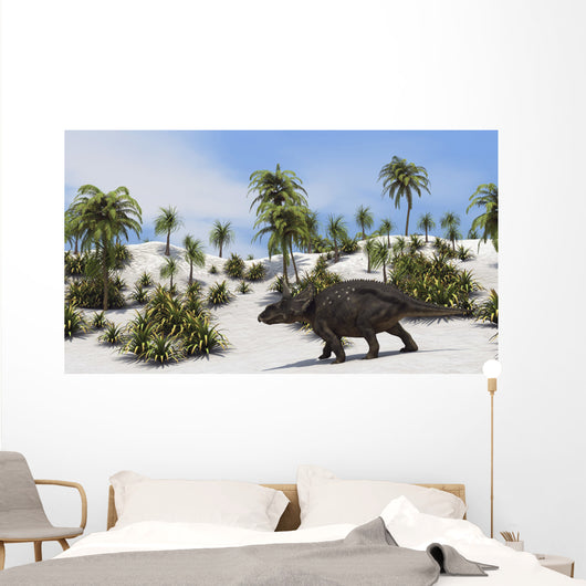 Triceratops Tropical Setting Wall Decal