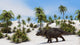 Triceratops Tropical Setting Wall Decal