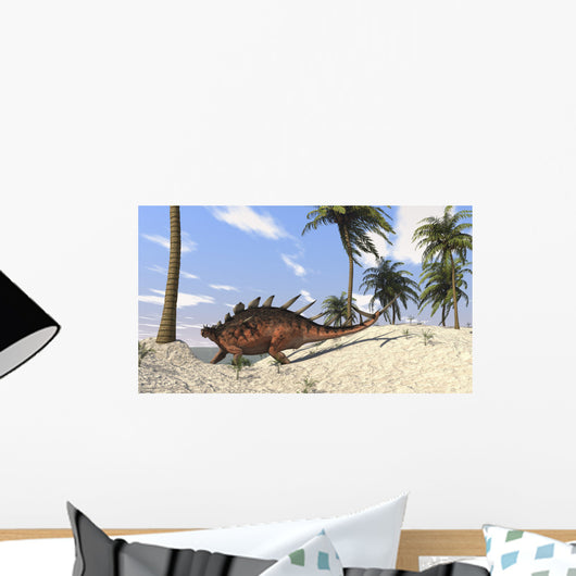 Kentrosaurus Walking Tropical Environment Wall Decal Design 3