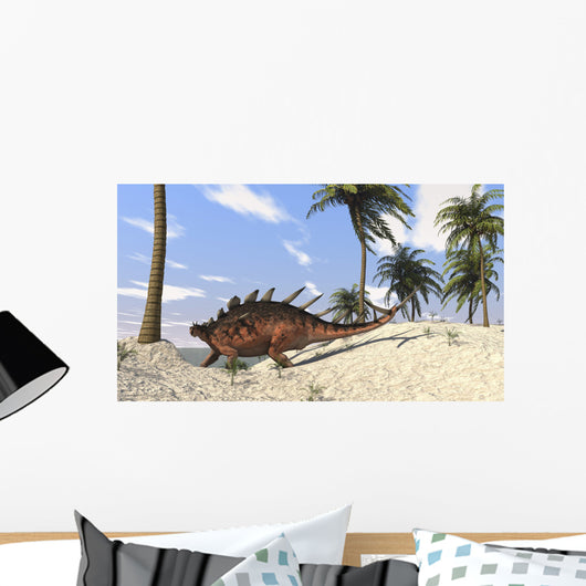 Kentrosaurus Walking Tropical Environment Wall Decal Design 3