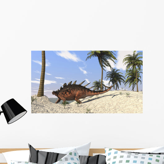 Kentrosaurus Walking Tropical Environment Wall Decal Design 3