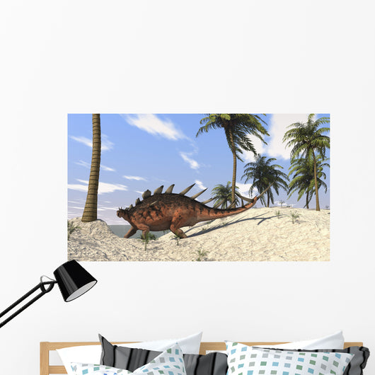 Kentrosaurus Walking Tropical Environment Wall Decal Design 3