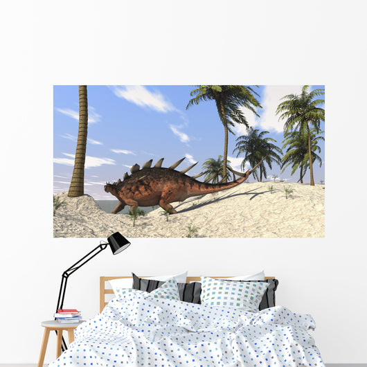 Kentrosaurus Walking Tropical Environment Wall Decal Design 3