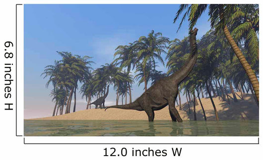 Two Large Brachiosaurus Grazing Wall Decal Design 2