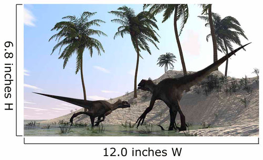 Pair Utahraptors Hunting Shores Wall Decal