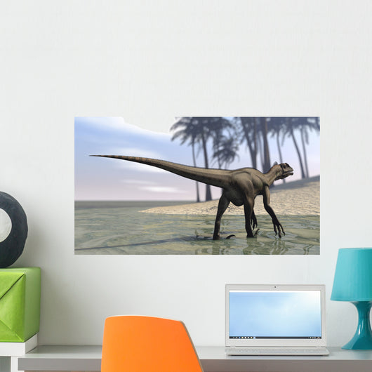 Utahraptor Walking Shallow Water Wall Decal