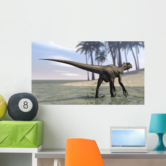Utahraptor Walking Shallow Water Wall Decal