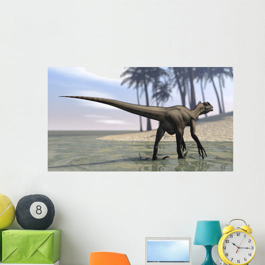 Utahraptor Walking Shallow Water Wall Decal