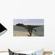 Utahraptor Running along Bay Wall Decal Design 1