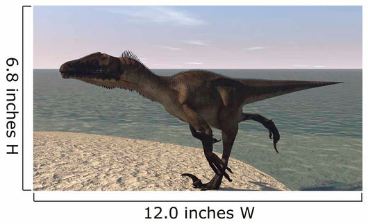 Utahraptor Running along Bay Wall Decal Design 1