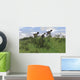 Two Utahraptors Chasing Gigantoraptor Wall Decal Design 1