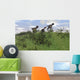 Two Utahraptors Chasing Gigantoraptor Wall Decal Design 1