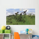 Two Utahraptors Chasing Gigantoraptor Wall Decal Design 1