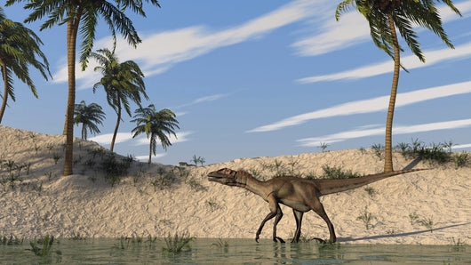 Utahraptor Walking along Shoreline Wall Decal