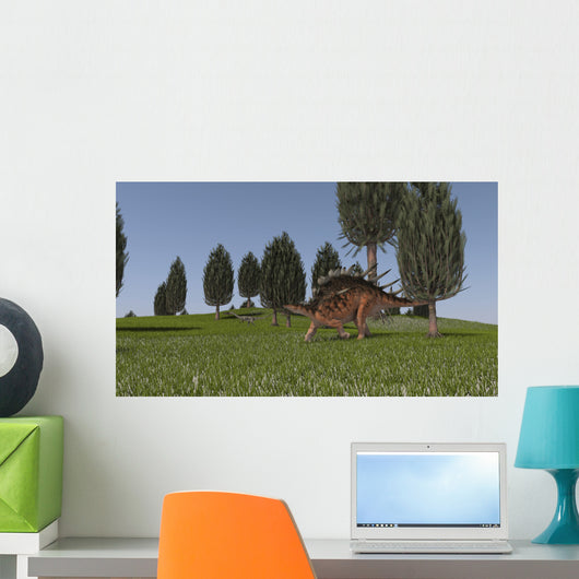 Kentrosaurus and Coelophysis Walking Wall Decal