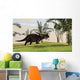 Brown Einiosaurus Walking Field Wall Decal Design 14