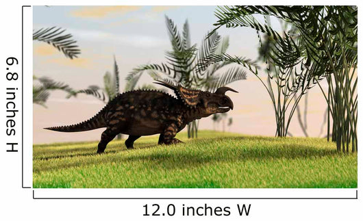 Brown Einiosaurus Walking Field Wall Decal Design 14