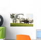 Brown Einiosaurus Walking Field Wall Decal Design 13