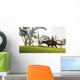 Brown Einiosaurus Walking Field Wall Decal Design 13