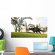 Brown Einiosaurus Walking Field Wall Decal Design 13