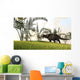 Brown Einiosaurus Walking Field Wall Decal Design 13