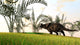 Brown Einiosaurus Walking Field Wall Decal Design 13
