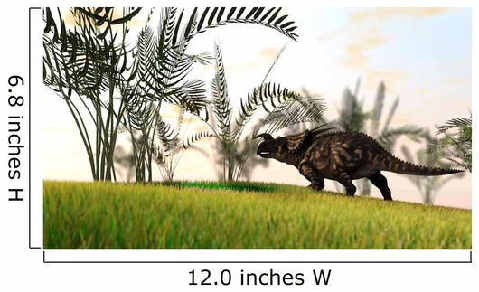 Brown Einiosaurus Walking Field Wall Decal Design 13