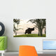 Brown Einiosaurus Walking Field Wall Decal Design 12