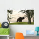 Brown Einiosaurus Walking Field Wall Decal Design 12