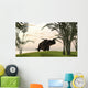 Brown Einiosaurus Walking Field Wall Decal Design 12