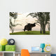 Brown Einiosaurus Walking Field Wall Decal Design 12