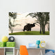 Brown Einiosaurus Walking Field Wall Decal Design 12