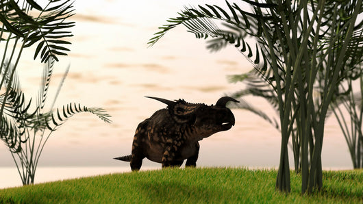 Brown Einiosaurus Walking Field Wall Decal Design 12