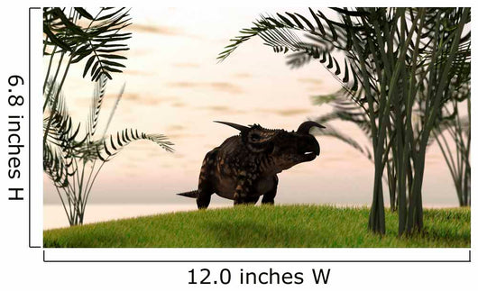Brown Einiosaurus Walking Field Wall Decal Design 12