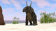 Triceratops Beach Wall Decal Design 2