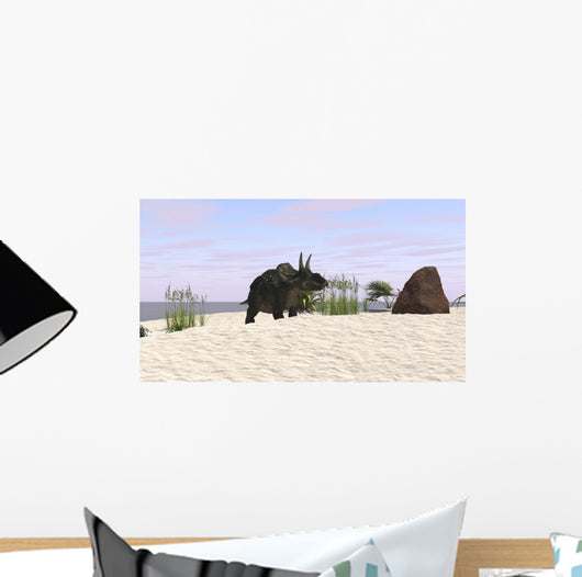 Triceratops Beach Wall Decal Design 1