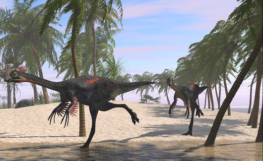 Two Gigantoraptors Running Wall Decal