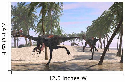 Two Gigantoraptors Running Wall Decal